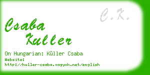 csaba kuller business card